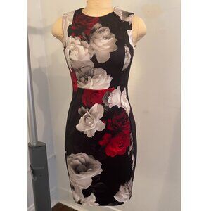 CALVIN KLEIN Scuba Rose Shift Dress